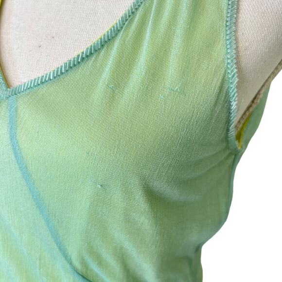 Vintage Y2K DKNY Top Mesh Green and Blue Size M - Picture 5 of 7